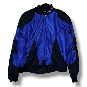 Teknic Padded Motorcycle Jacket Blue Black Adventure Riding Moto Armor Men 44